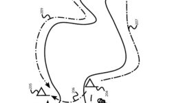 Schematic map of a winding route with dashed and solid paths linking numbered waypoints and mountain icons (Figure 2).
